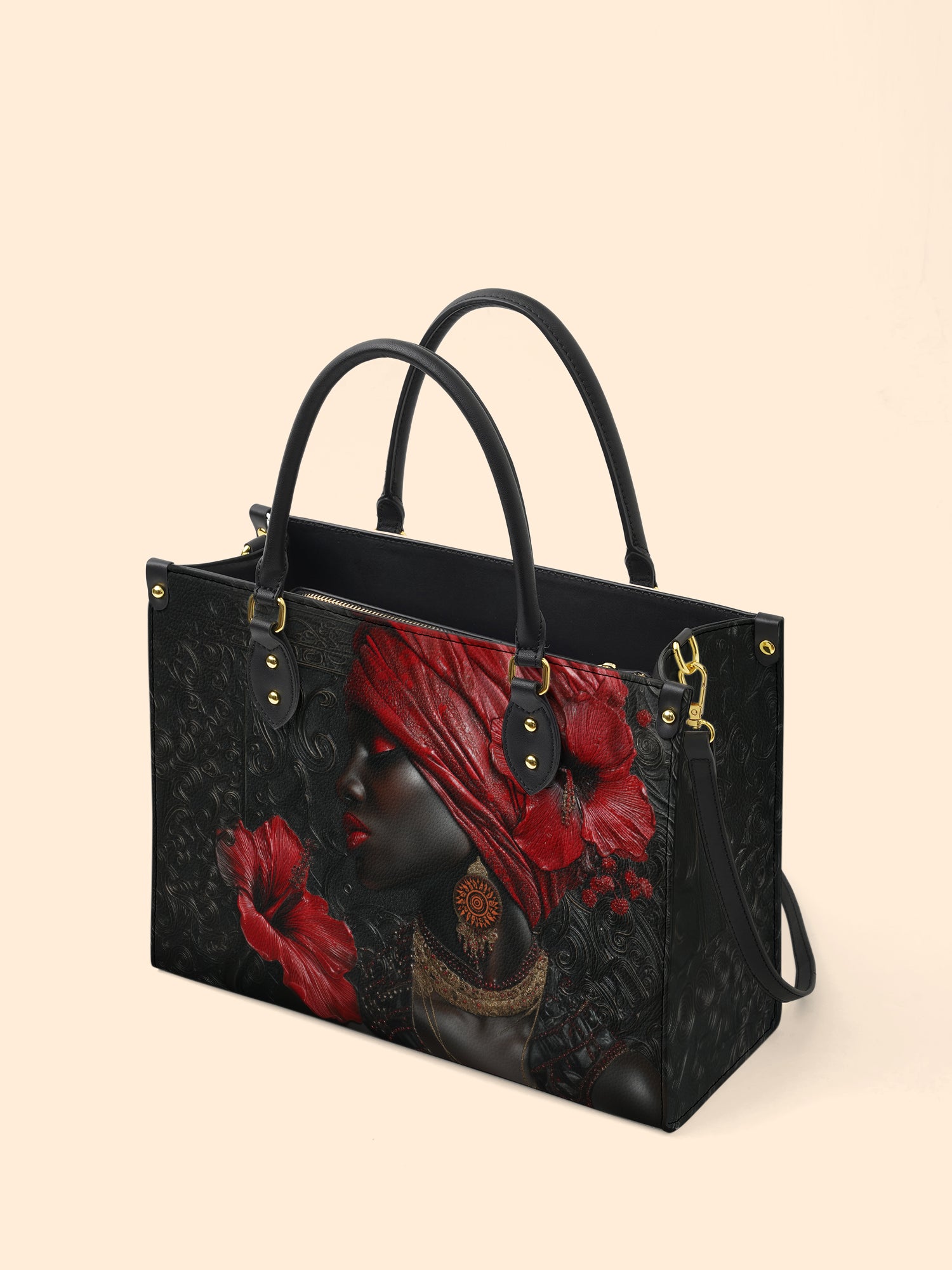 Hibiscus Empress Premium Leather Handbag QR0XD290