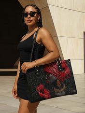 Hibiscus Empress Premium Leather Handbag QR0XD290