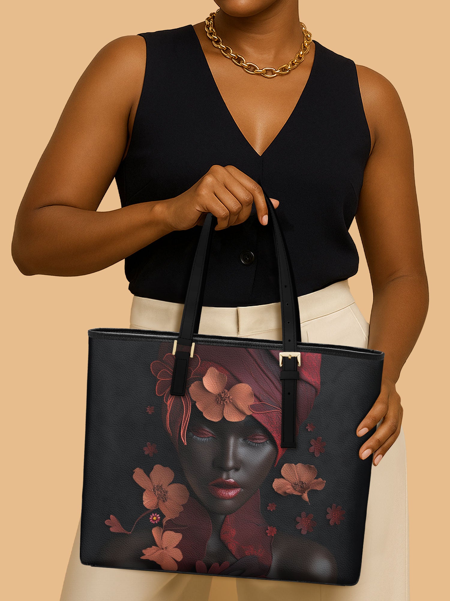 Blush Inferno Sleek Leather Tote QR0TD189