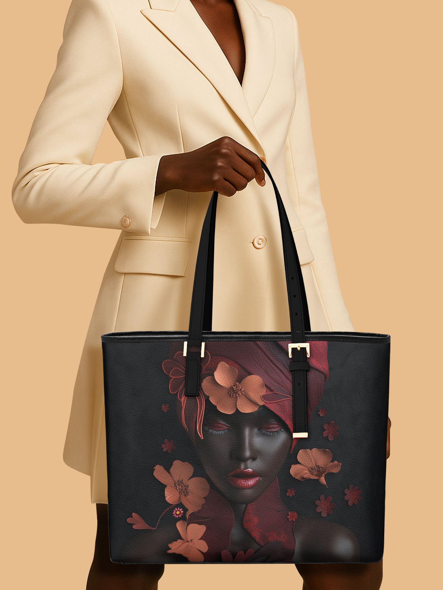 Blush Inferno Sleek Leather Tote QR0TD189