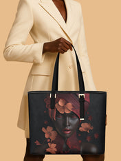 Blush Inferno Sleek Leather Tote QR0TD189