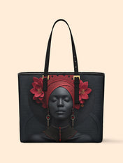 Carmine Ember Sleek Leather Tote QR0TD192