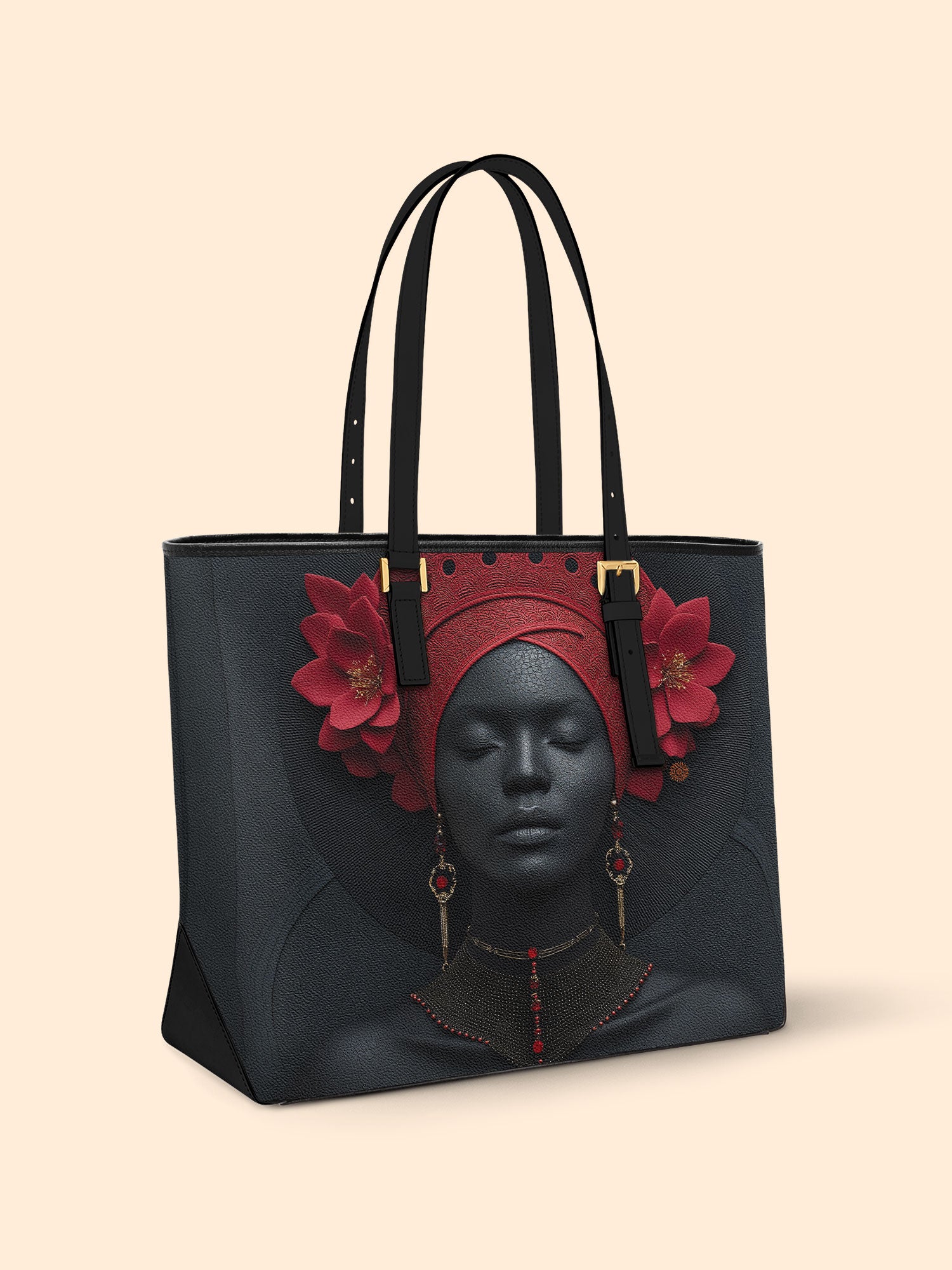 Carmine Ember Sleek Leather Tote QR0TD192