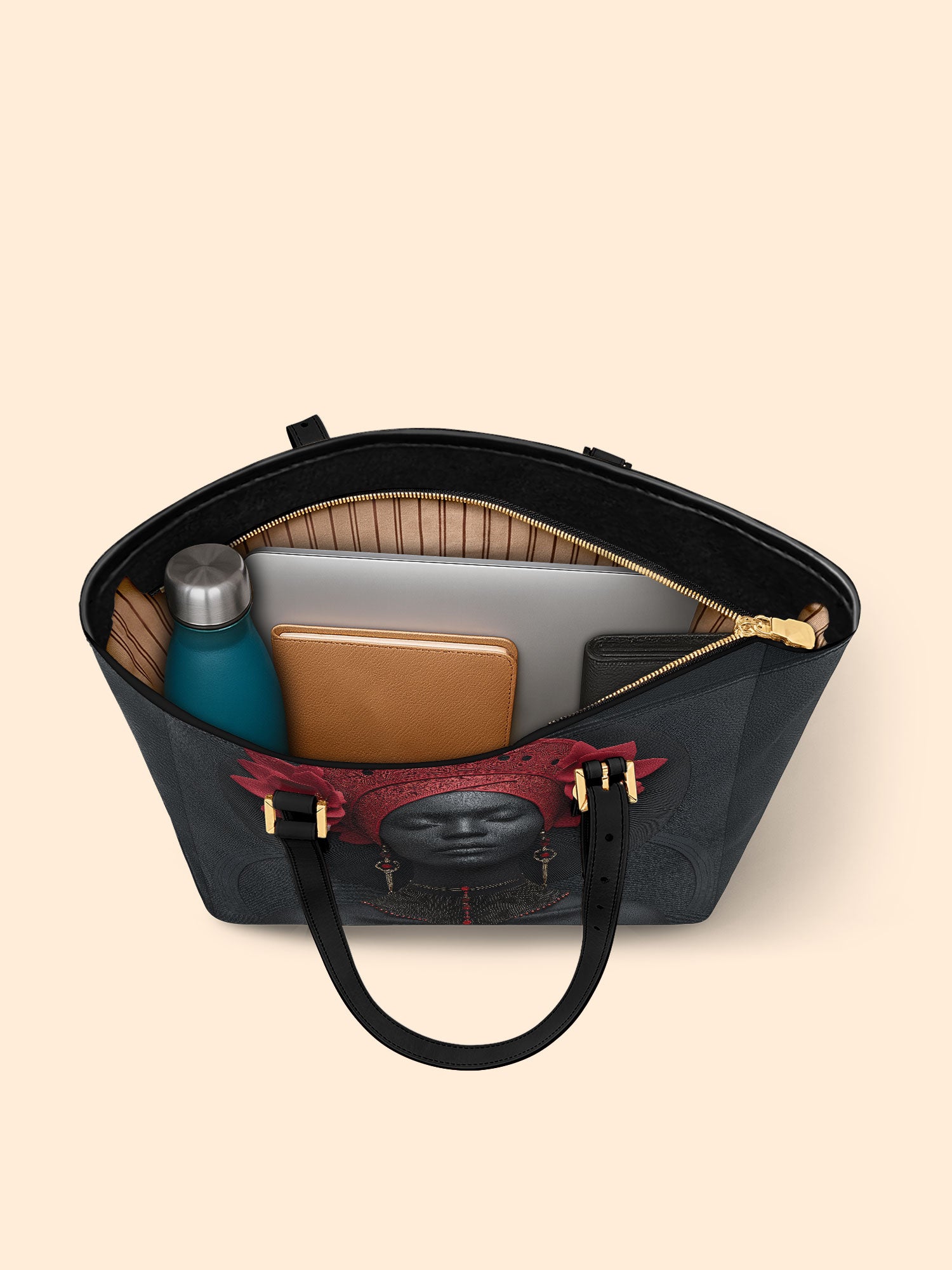 Carmine Ember Sleek Leather Tote QR0TD192