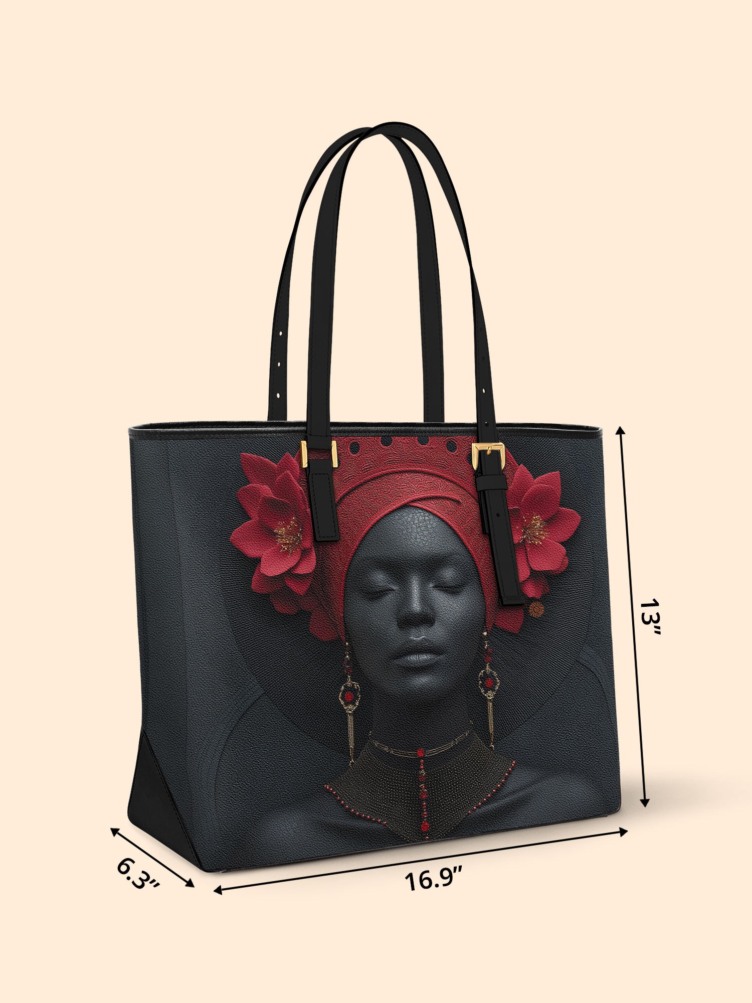 Carmine Ember Sleek Leather Tote QR0TD192