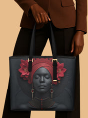 Carmine Ember Sleek Leather Tote QR0TD192