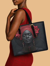 Carmine Ember Sleek Leather Tote QR0TD192