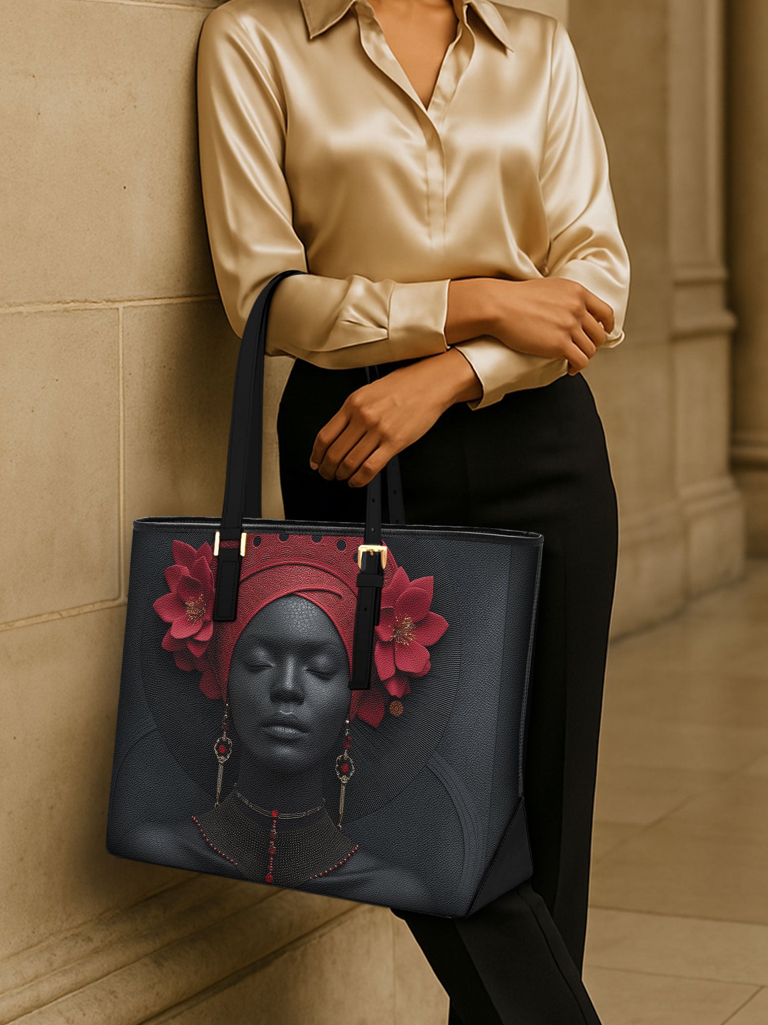 Carmine Ember Sleek Leather Tote QR0TD192