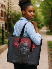 Carmine Ember Sleek Leather Tote QR0TD192