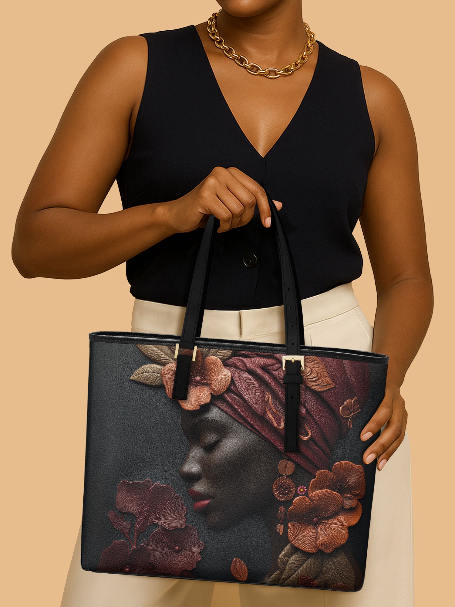 Crimson Echo Sleek Leather Tote QR0TD180