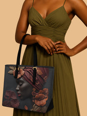 Crimson Echo Sleek Leather Tote QR0TD180