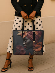 Crimson Echo Sleek Leather Tote QR0TD180