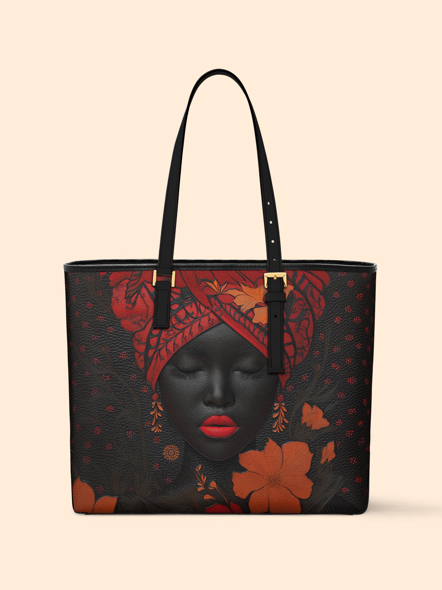 Ember Bloom Sleek Leather Tote QR0TD183