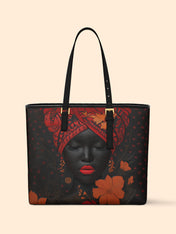 Ember Bloom Sleek Leather Tote QR0TD183