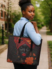 Ember Bloom Sleek Leather Tote QR0TD183