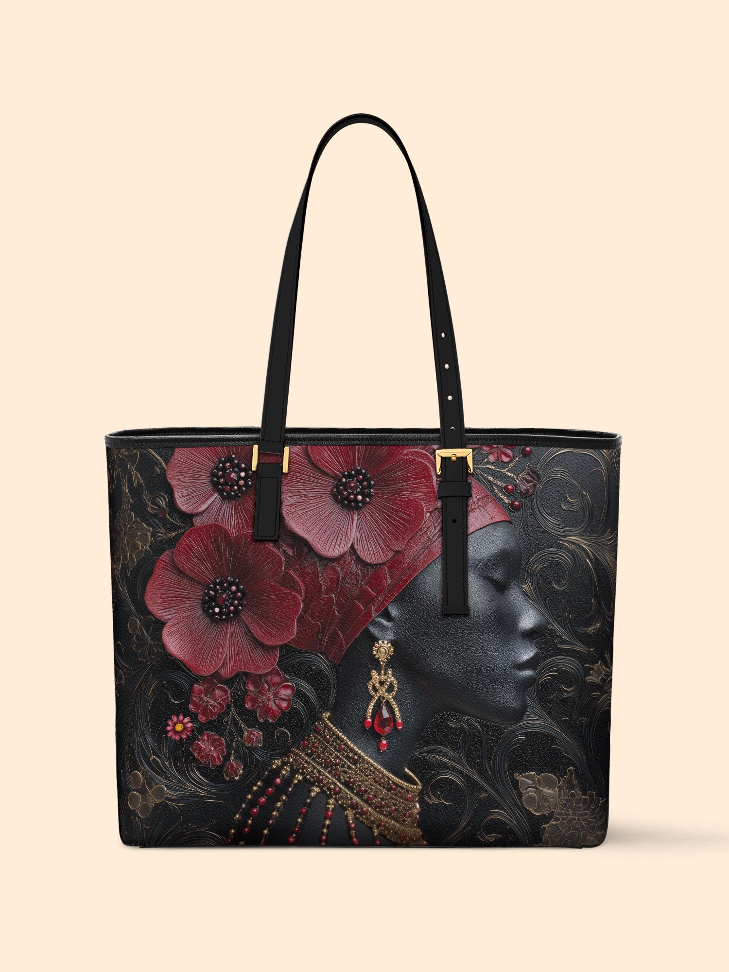 Flare Petal Sleek Leather Tote QR0TD195