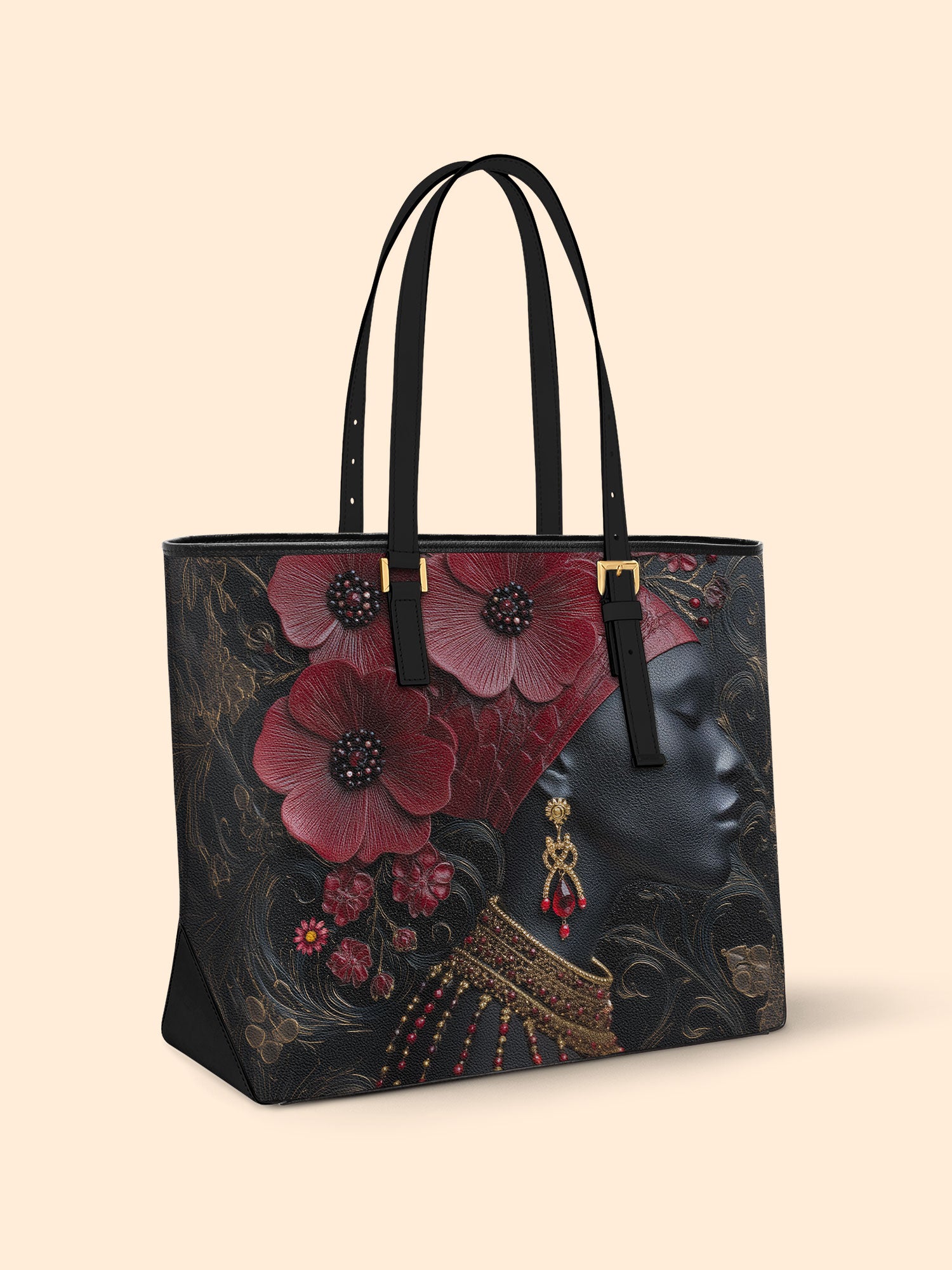 Flare Petal Sleek Leather Tote QR0TD195