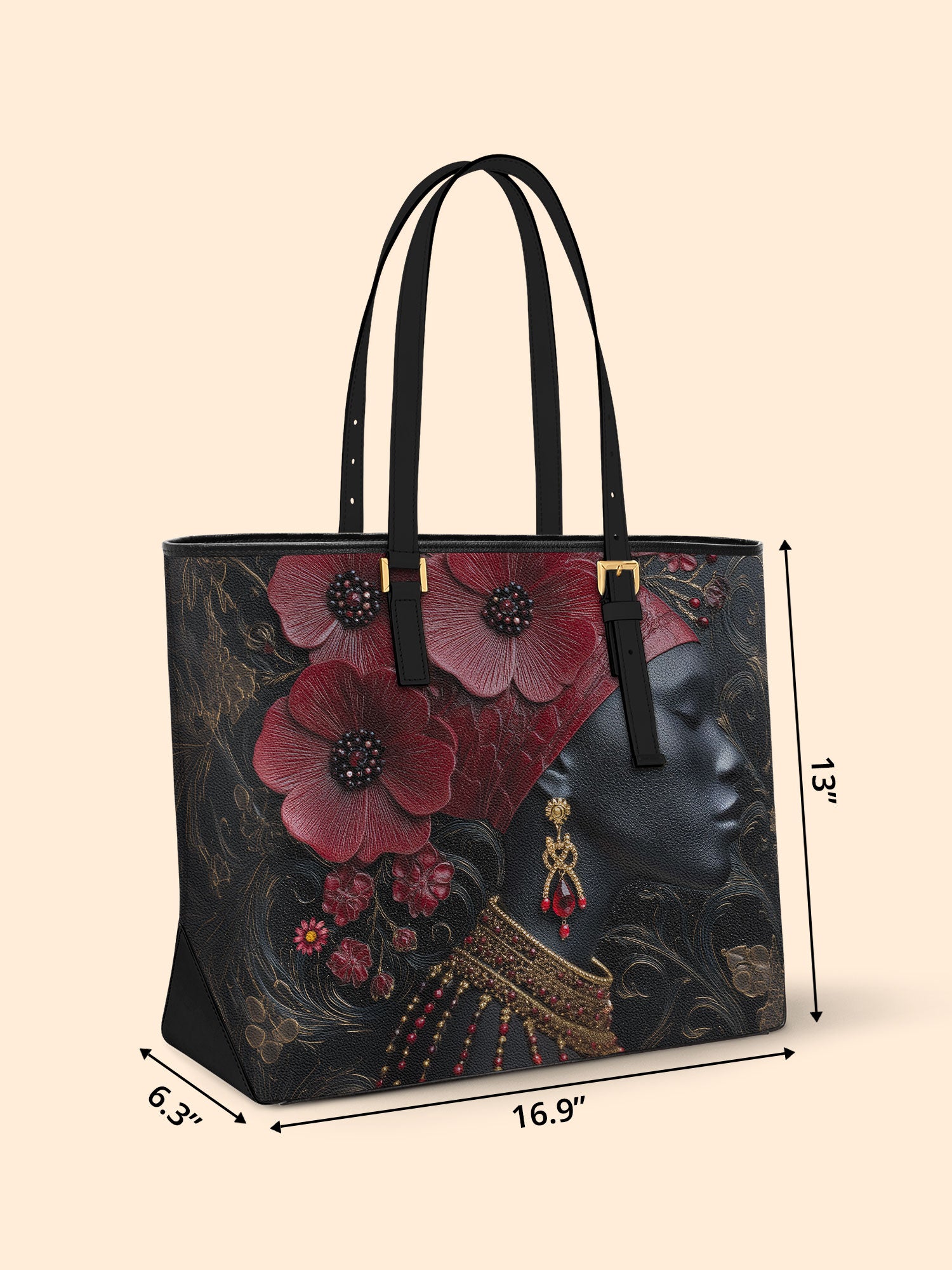 Flare Petal Sleek Leather Tote QR0TD195