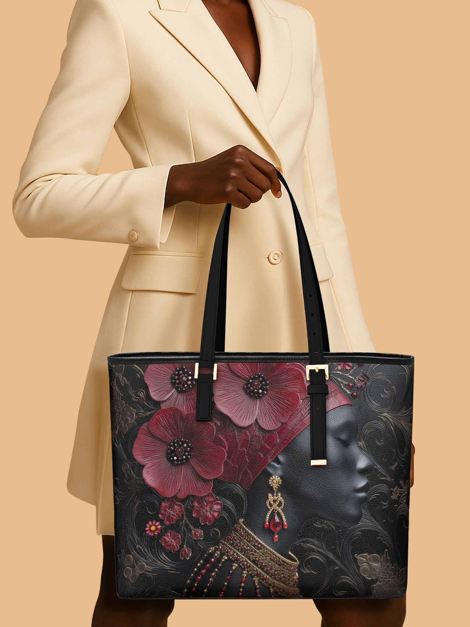 Flare Petal Sleek Leather Tote QR0TD195