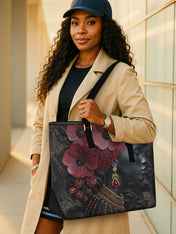 Flare Petal Sleek Leather Tote QR0TD195