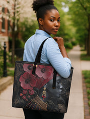 Flare Petal Sleek Leather Tote QR0TD195