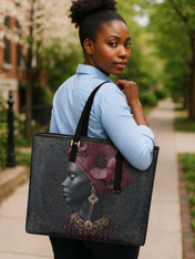 Roseate Veil Sleek Leather Tote QR0TD198