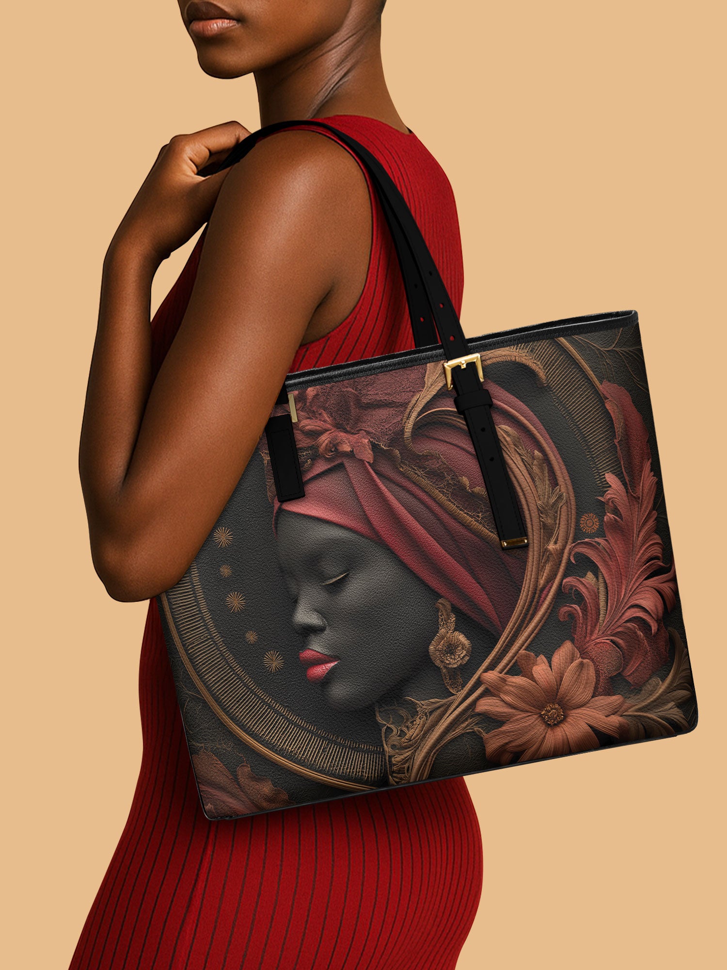 Ruby Mirage Sleek Leather Tote QR0TD177