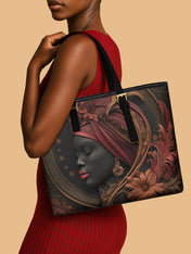 Ruby Mirage Sleek Leather Tote QR0TD177