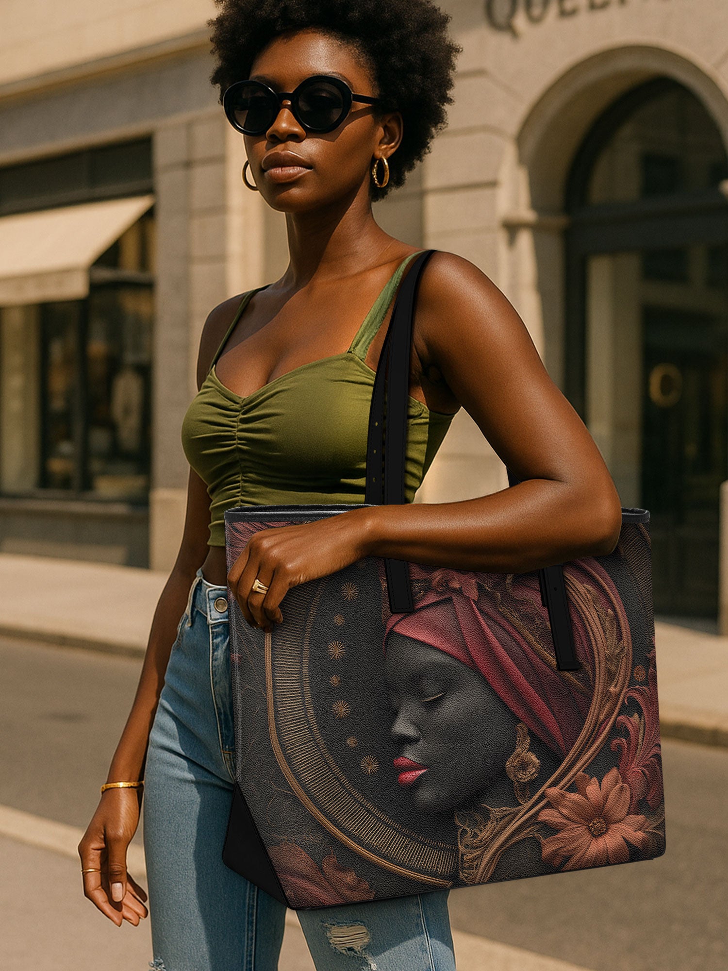 Ruby Mirage Sleek Leather Tote QR0TD177