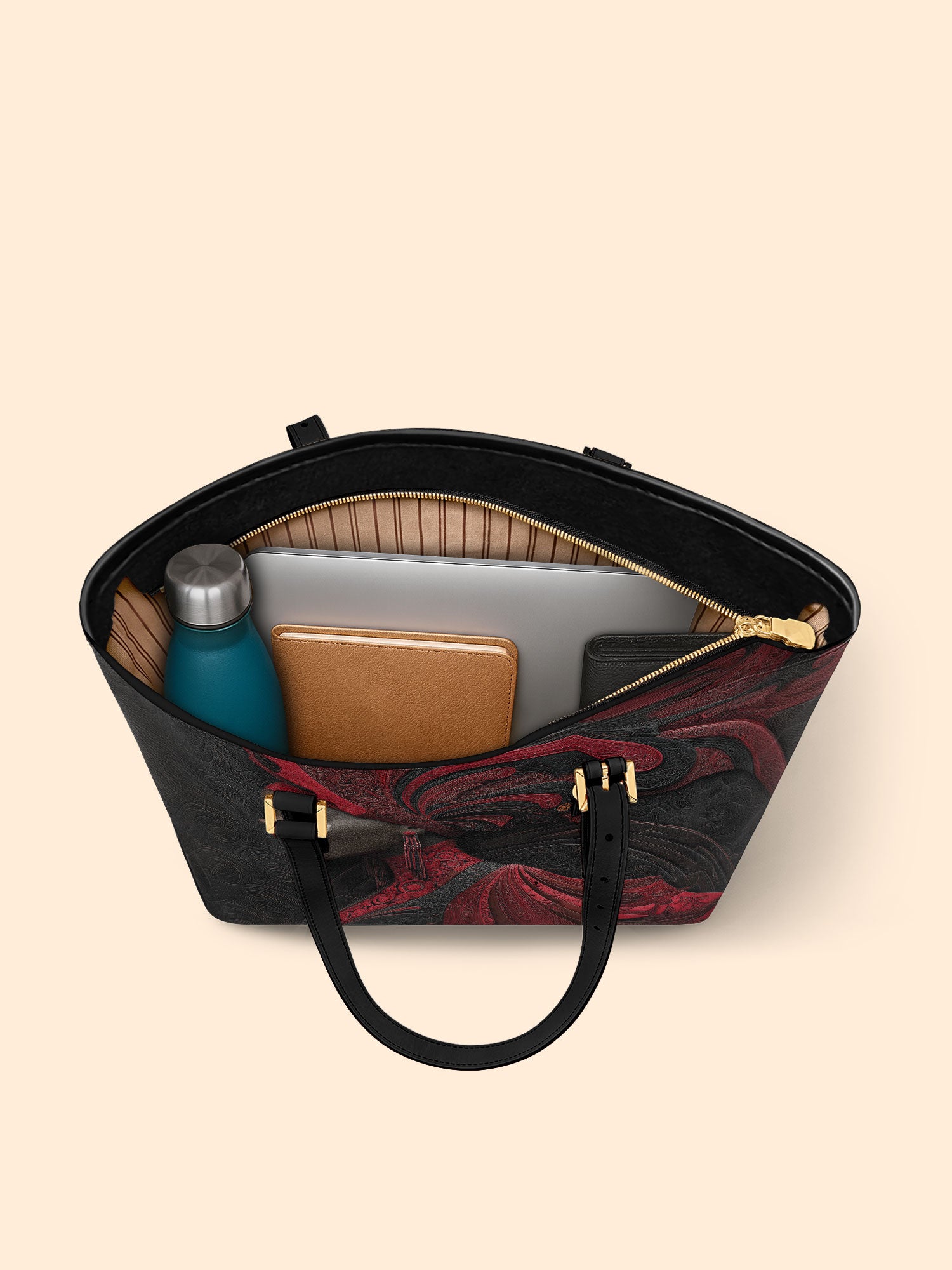 Sanguine Whisper Sleek Leather Tote QR0TD201