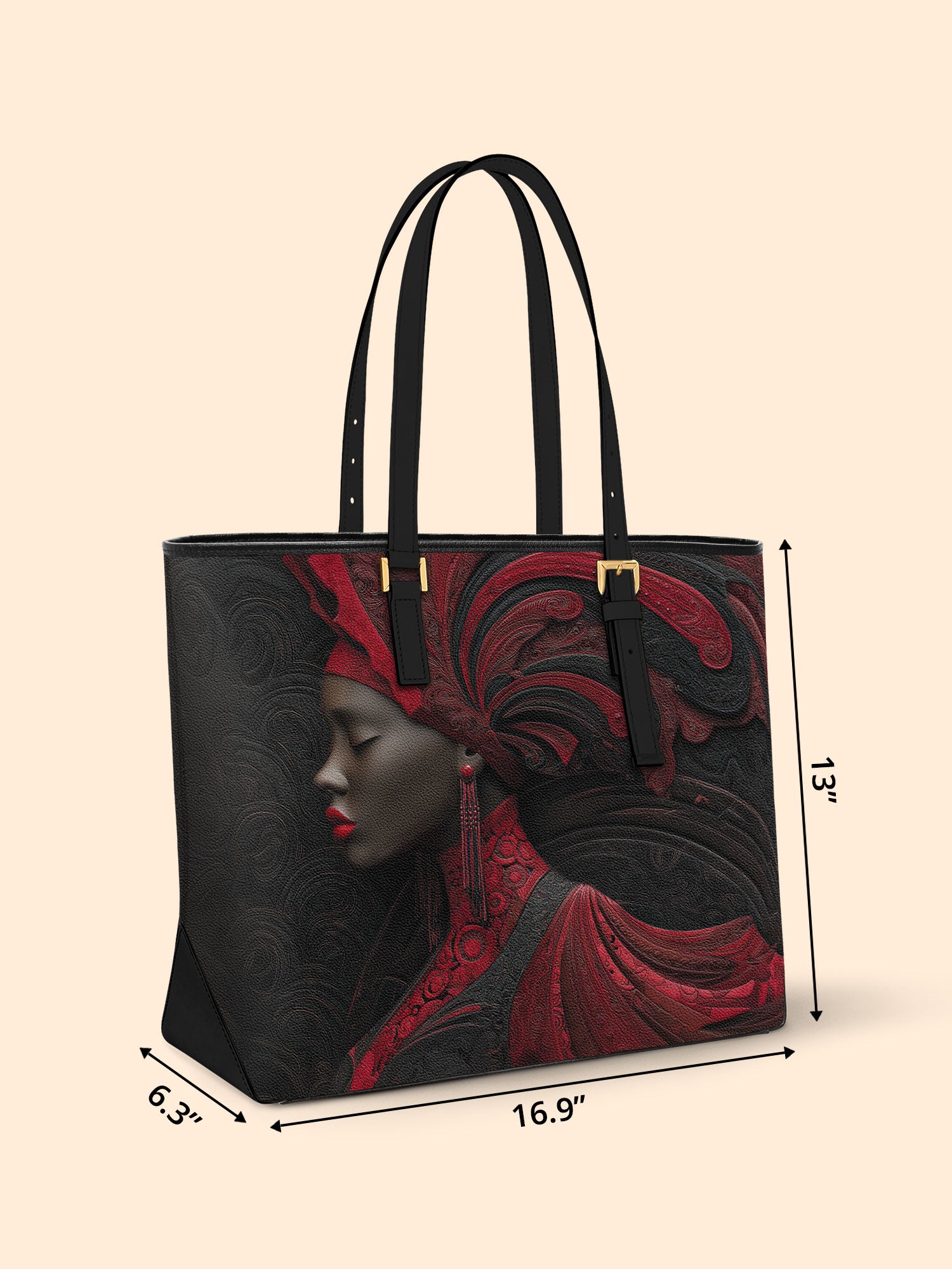 Sanguine Whisper Sleek Leather Tote QR0TD201