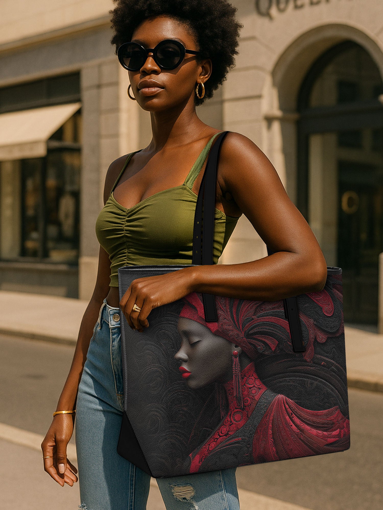 Sanguine Whisper Sleek Leather Tote QR0TD201