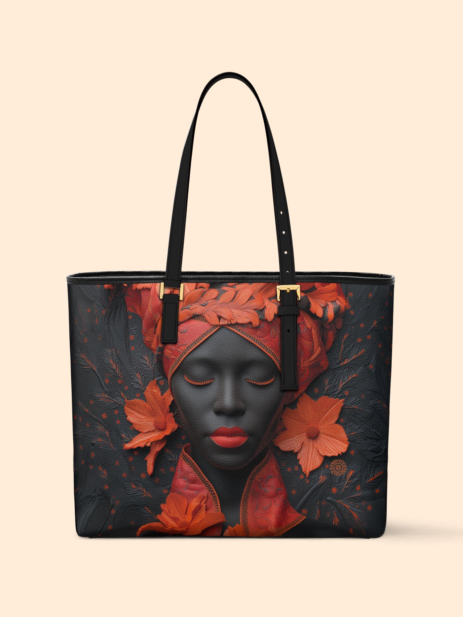 Scarlet Vein Sleek Leather Tote QR0TD186