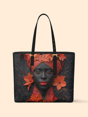 Scarlet Vein Sleek Leather Tote QR0TD186