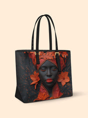 Scarlet Vein Sleek Leather Tote QR0TD186