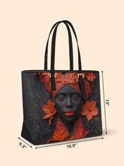 Scarlet Vein Sleek Leather Tote QR0TD186