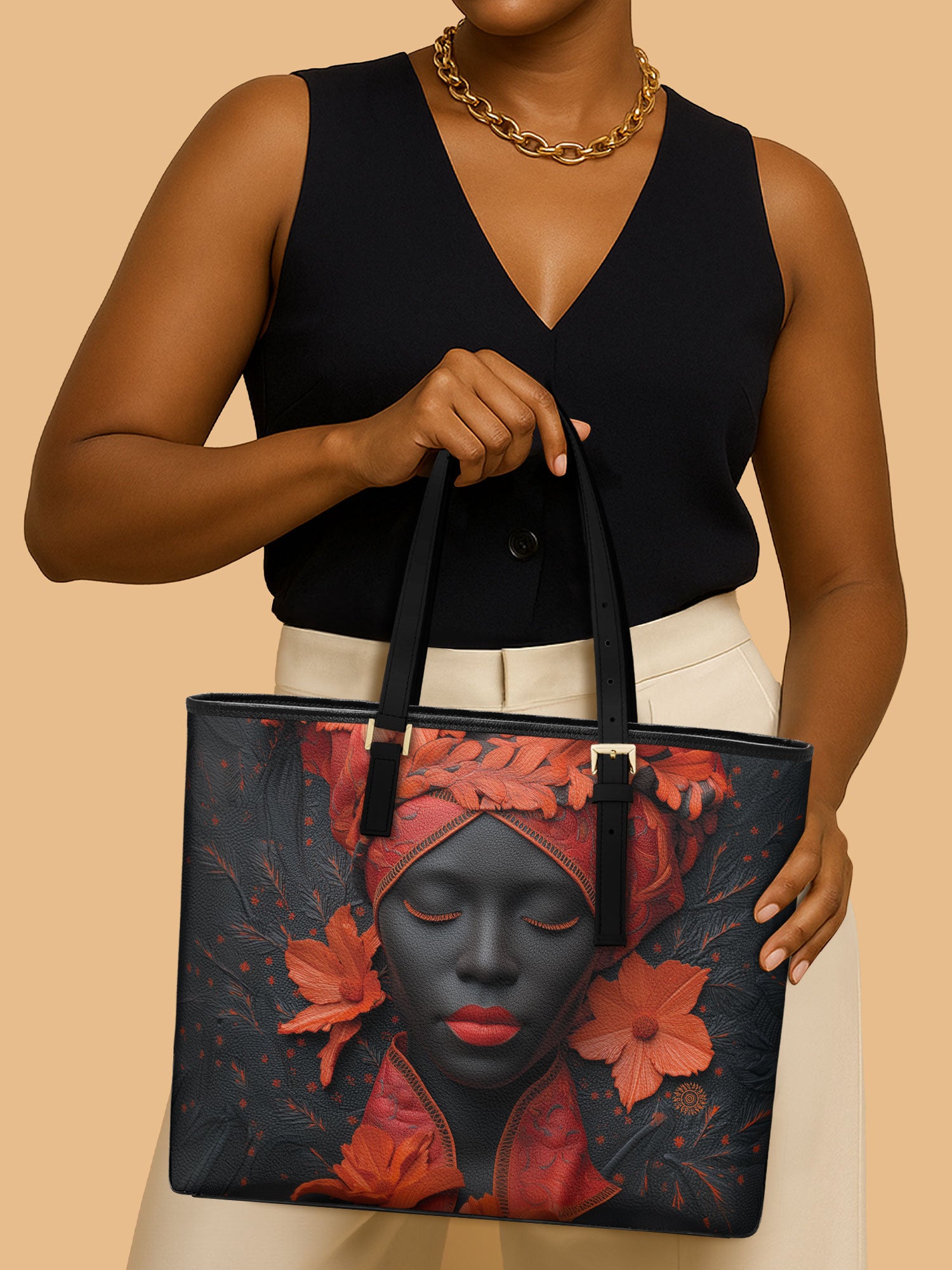 Scarlet Vein Sleek Leather Tote QR0TD186