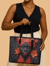 Scarlet Vein Sleek Leather Tote QR0TD186