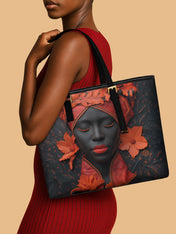 Scarlet Vein Sleek Leather Tote QR0TD186