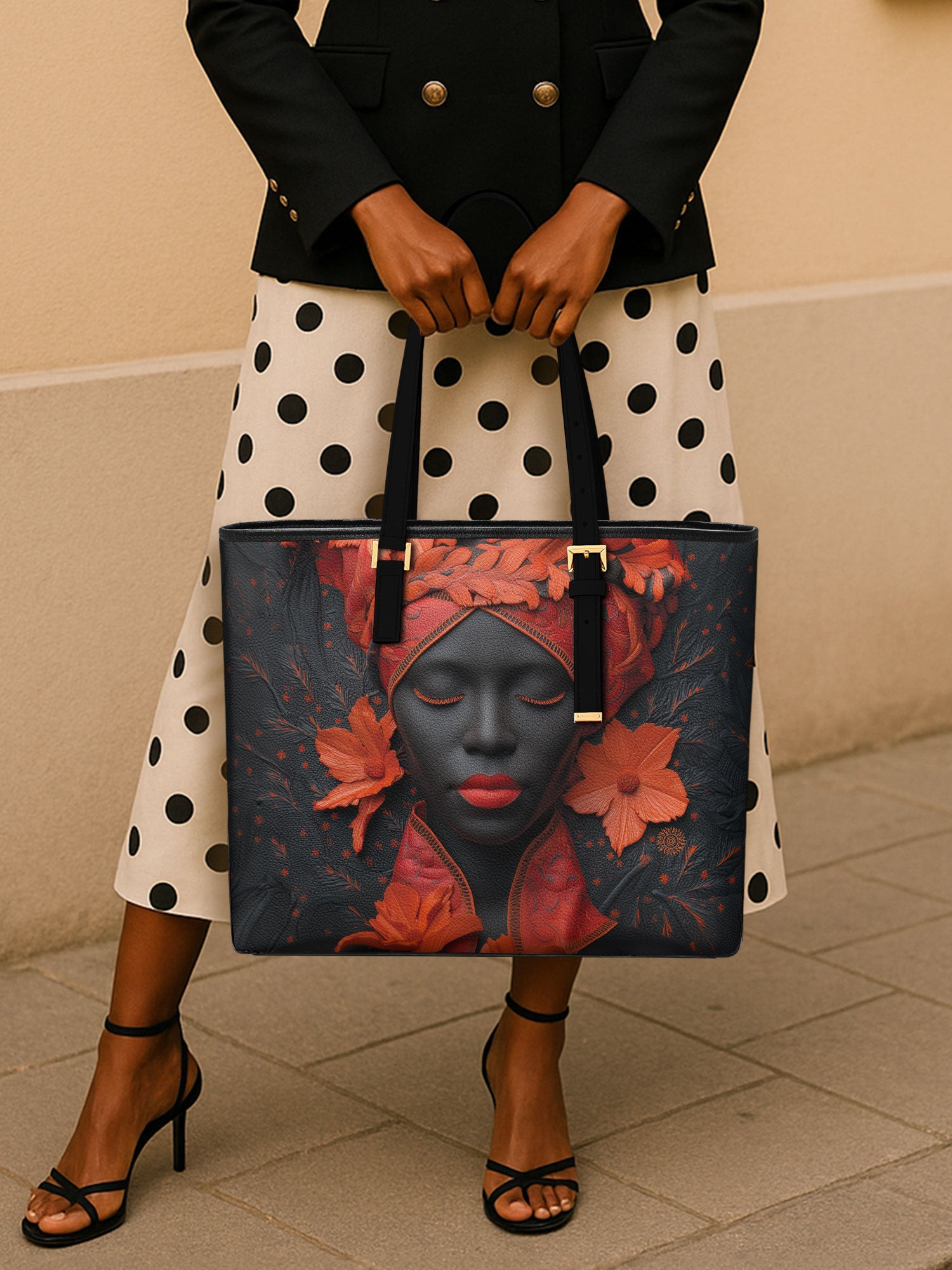 Scarlet Vein Sleek Leather Tote QR0TD186