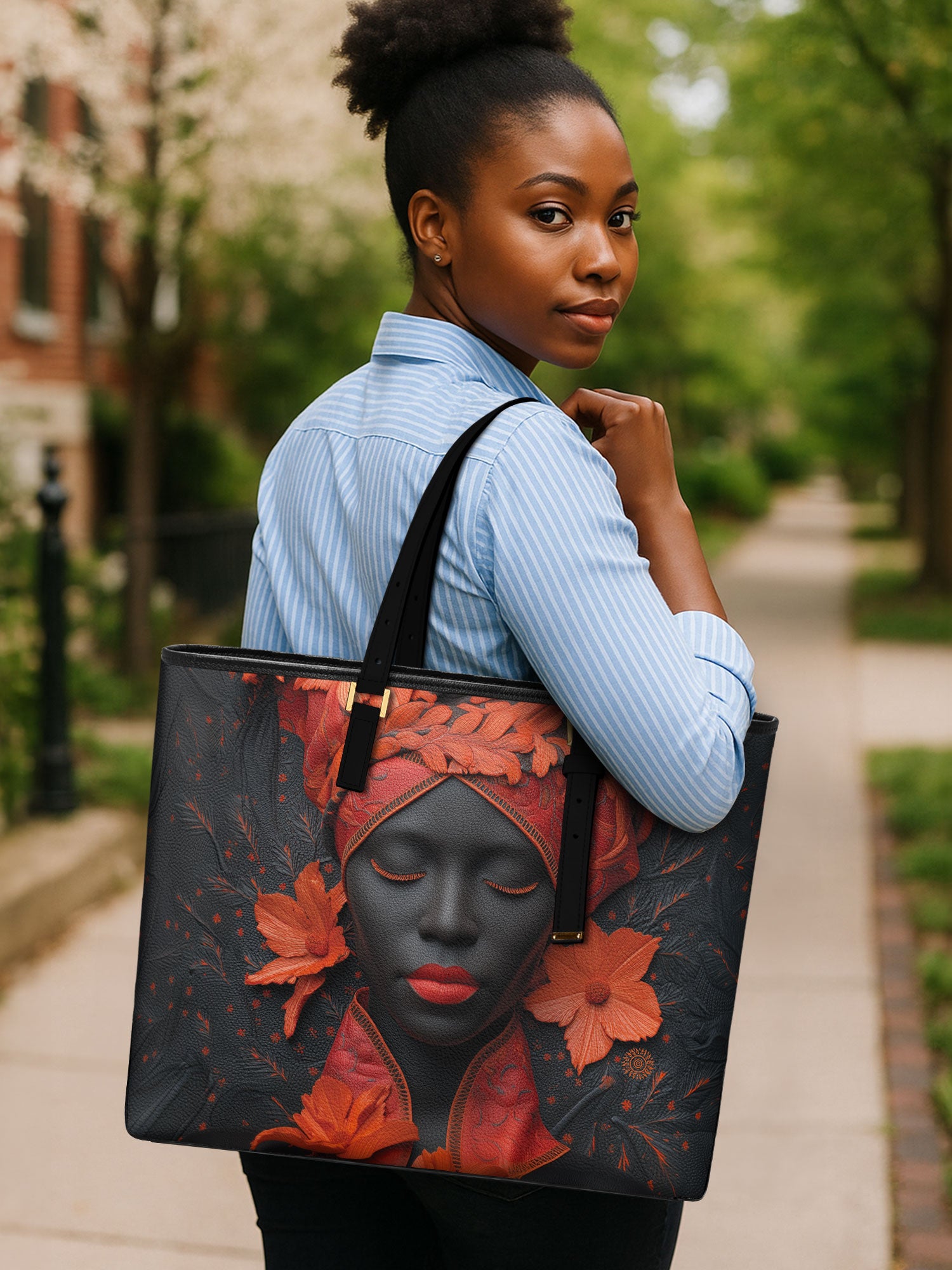 Scarlet Vein Sleek Leather Tote QR0TD186