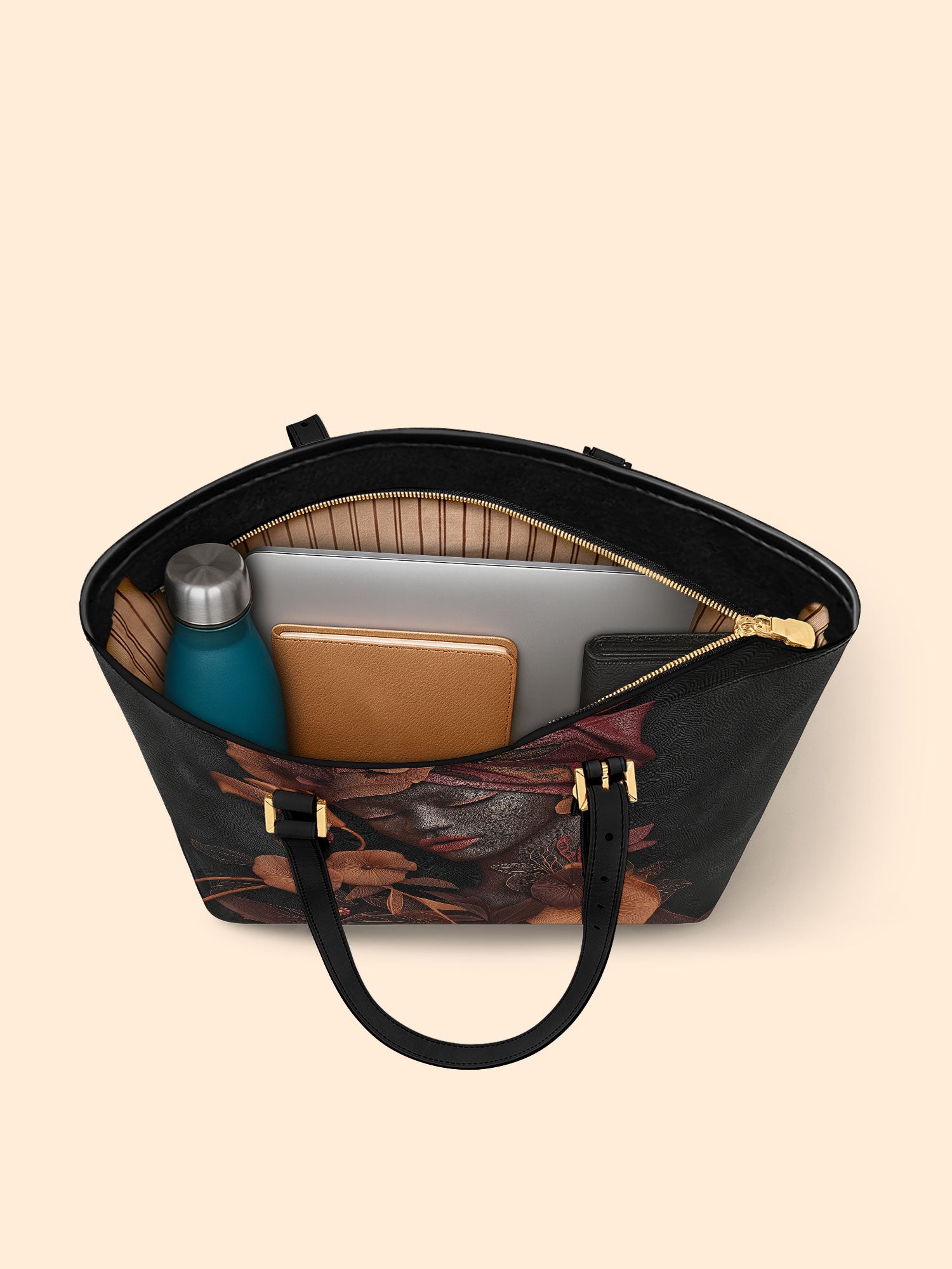 Vermilion Song Sleek Leather Tote QR0TD204