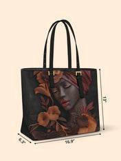 Vermilion Song Sleek Leather Tote QR0TD204