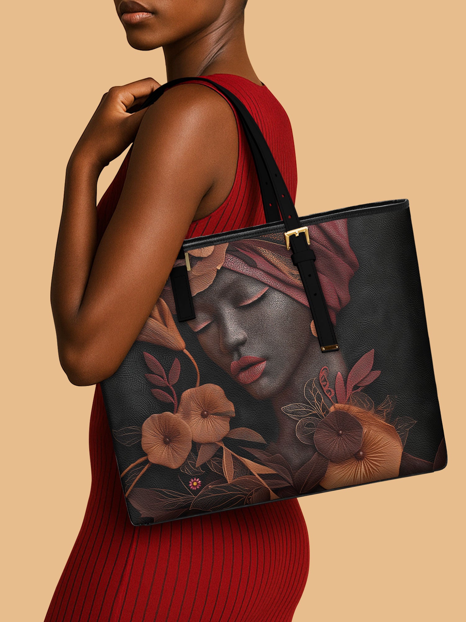 Vermilion Song Sleek Leather Tote QR0TD204