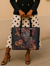 Vermilion Song Sleek Leather Tote QR0TD204