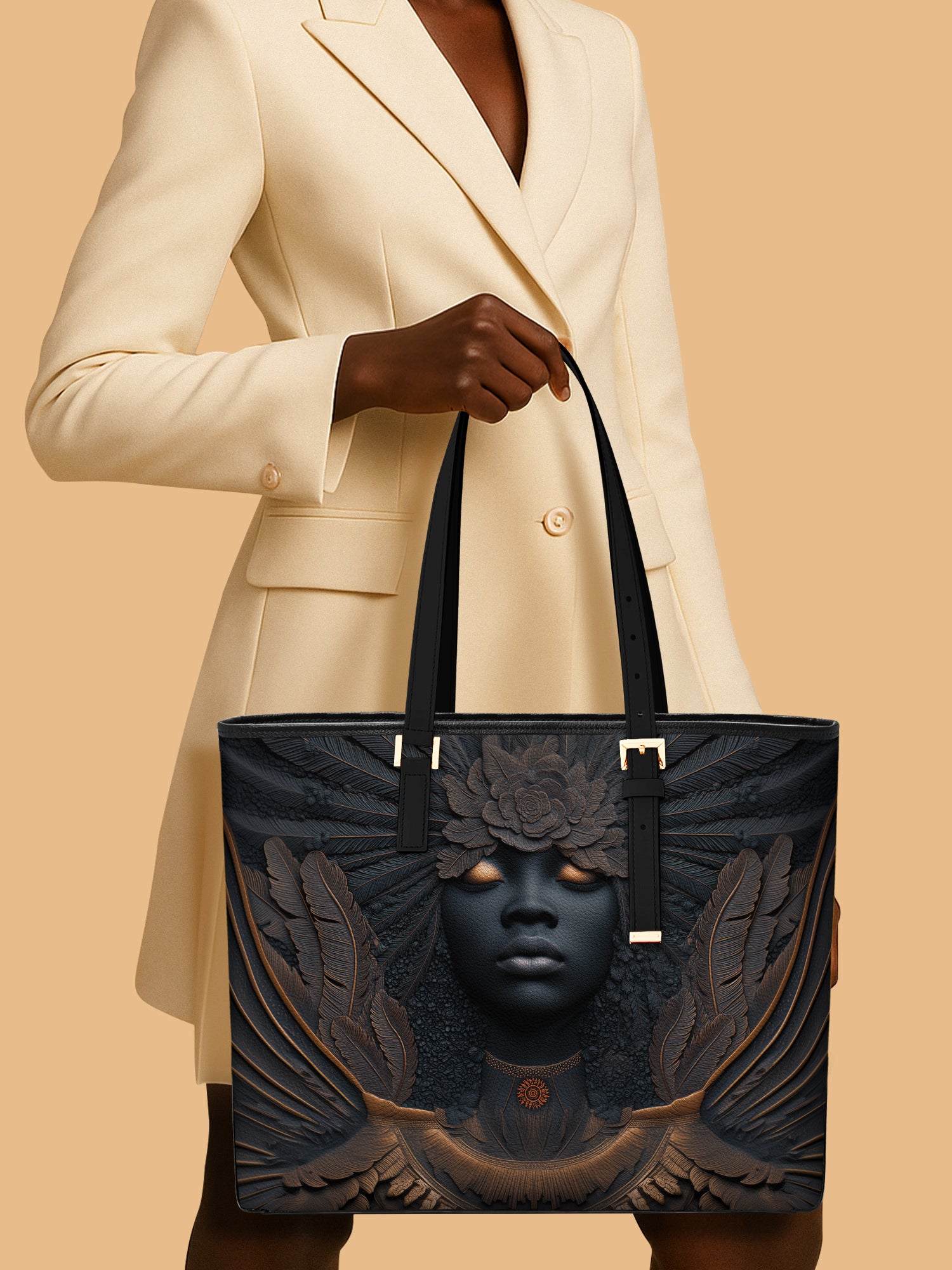 Whispered Canopy Sleek Leather Tote QR0TD298