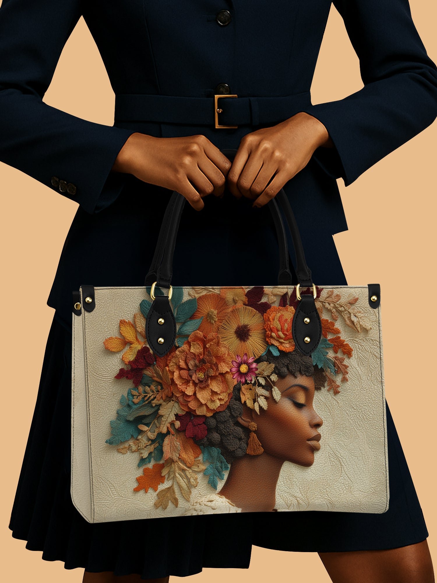 Floral Elegance Premium Leather Handbag QR0HH072