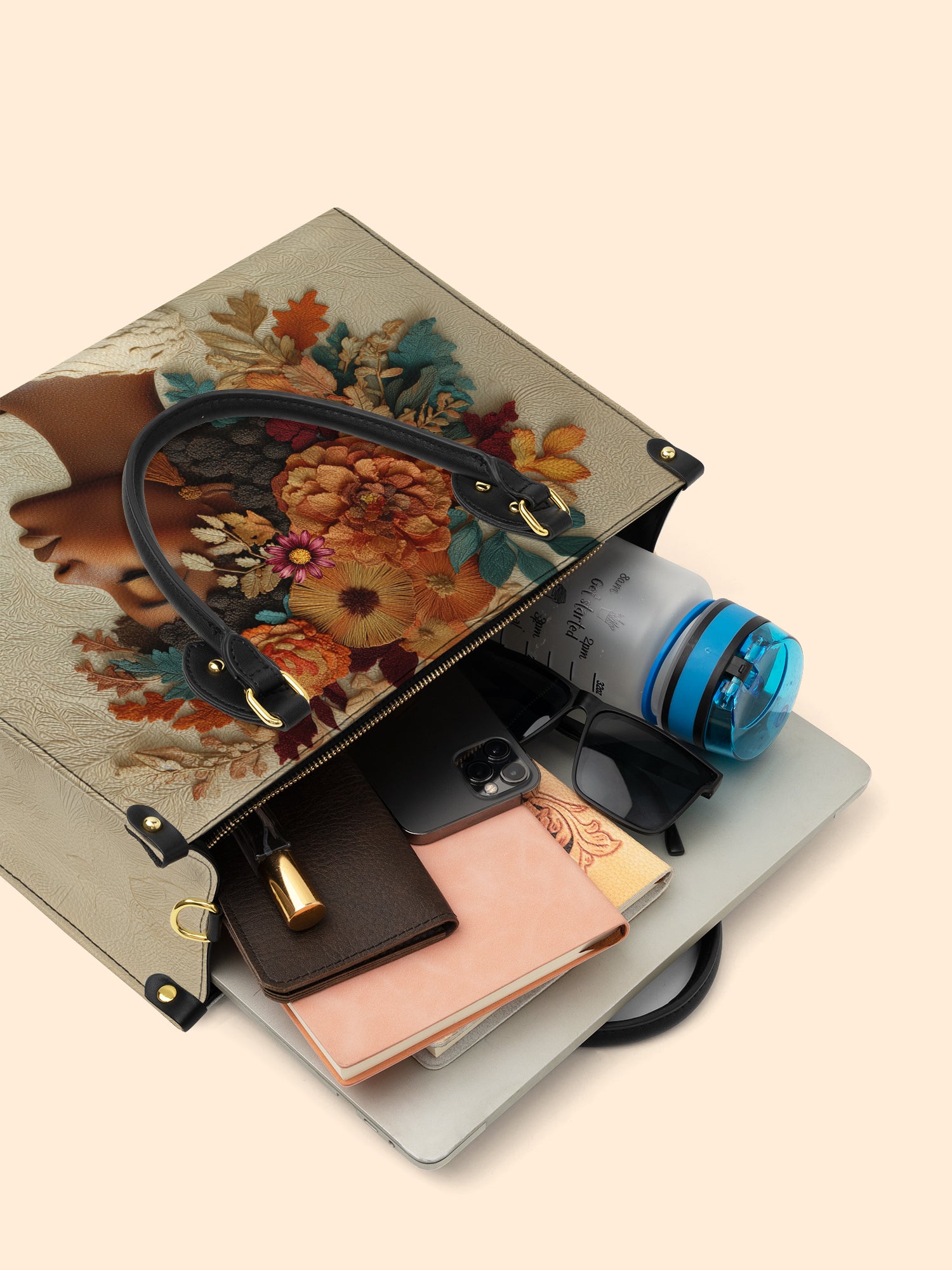 Floral Elegance Premium Leather Handbag QR0HH072