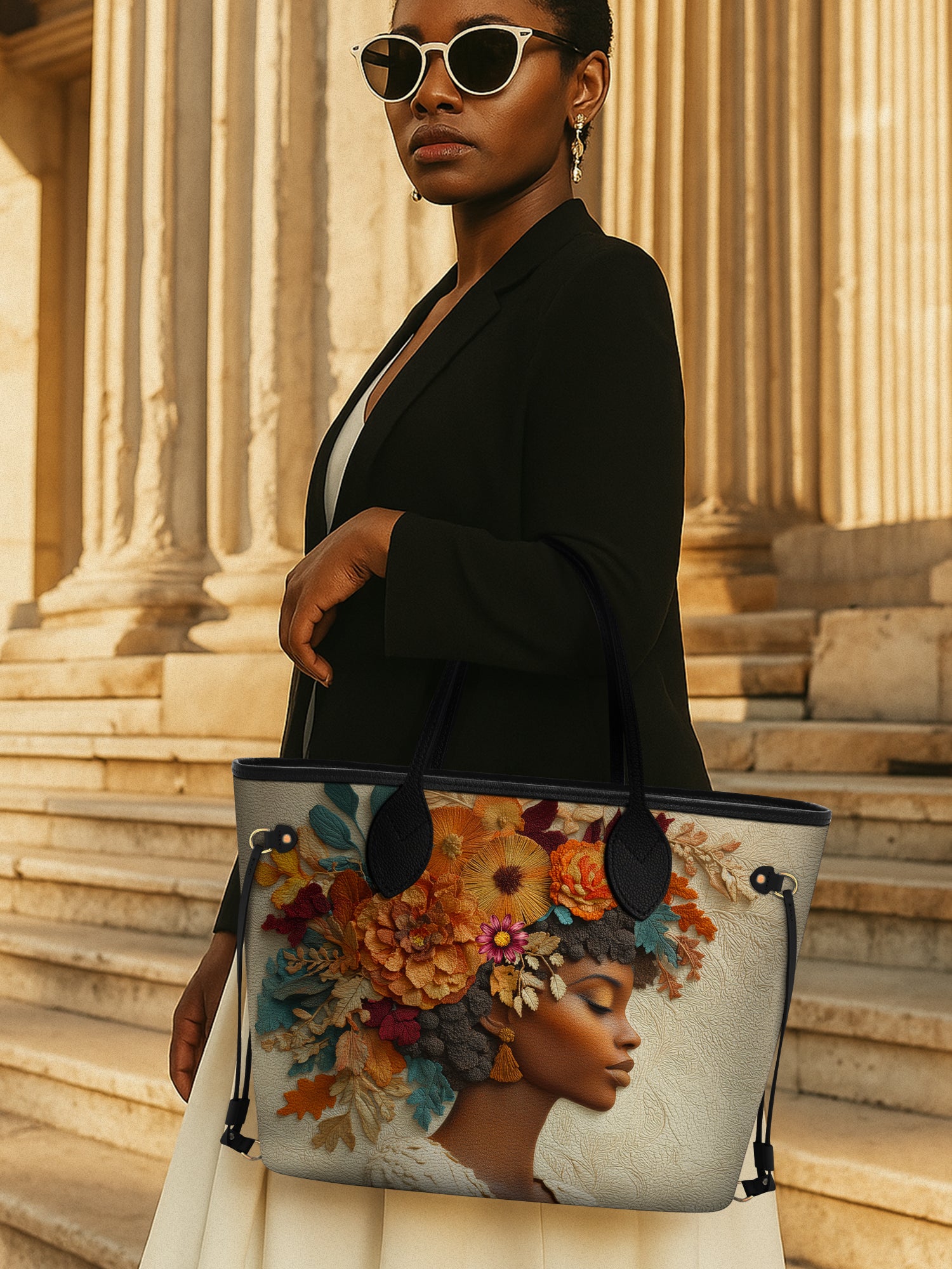 Floral Elegance Classic Shopper Tote QR0HH082