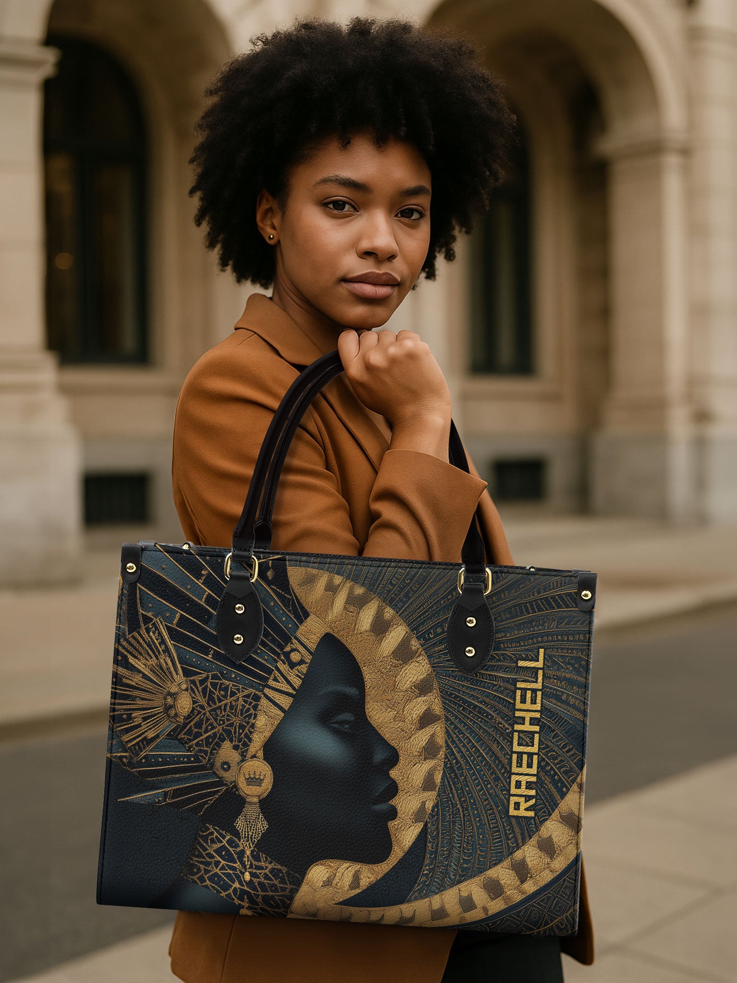 Ebon Halo Premium Leather Handbag